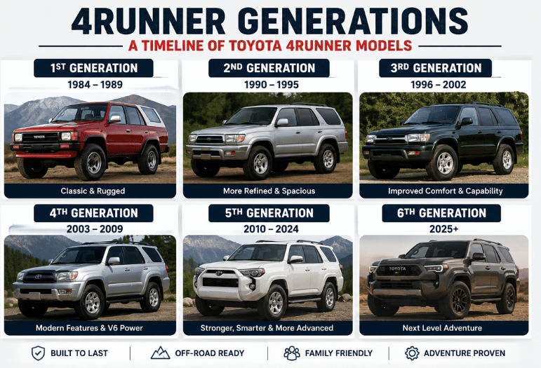 4Runner Generations: A Complete Guide to Every Toyota 4Runner Model, Evolution, Features, and Model Year Changes