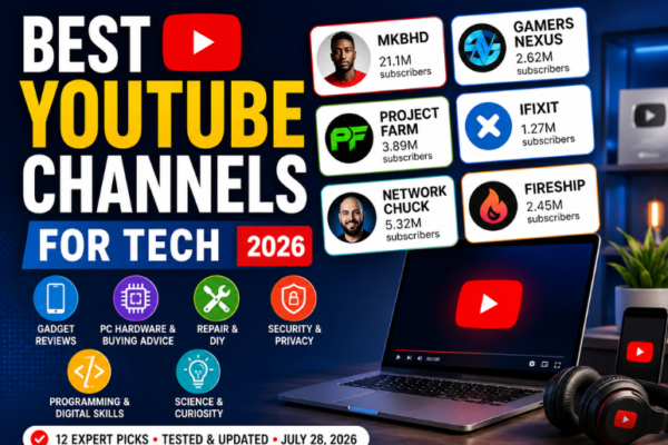 Best YouTube Channels for Technology in 2026: 12 Expert-Tested Picks for Reviews, PC Hardware, AI & Cybersecurity