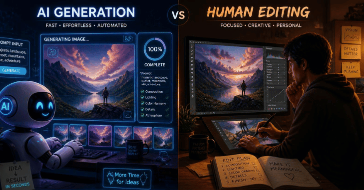Editing A Photo Is a Different Job From Generating one