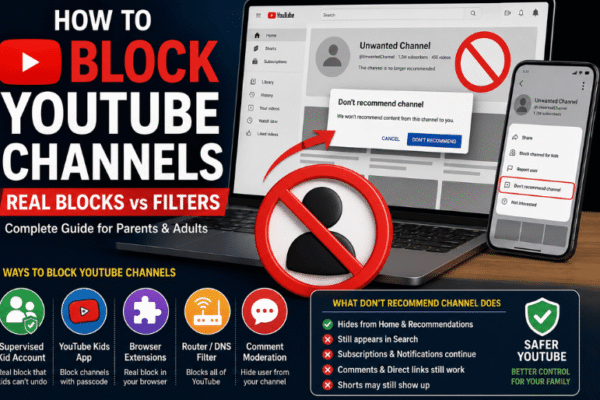 How to Block YouTube Channels: The Complete Guide to Real Blocks vs. Filters, Supervised Accounts, Extensions & More