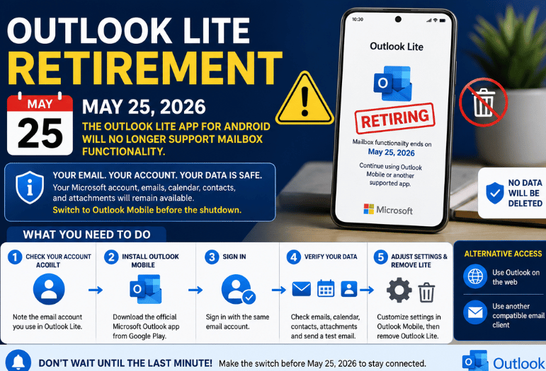 Outlook Lite Retirement May 25: A Complete Guide to Switching Before the Android Shutdown