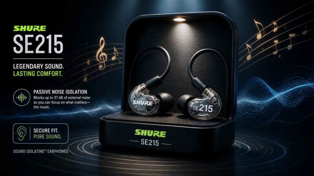 Shure SE215: Best for Passive Noise Isolation 