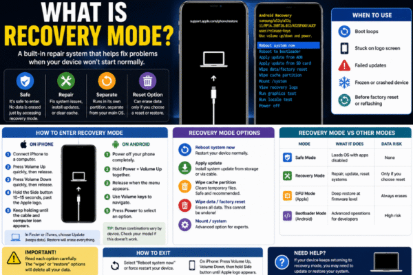 What Is Recovery Mode? A Complete Guide to Fixing iPhone and Android Startup Problems