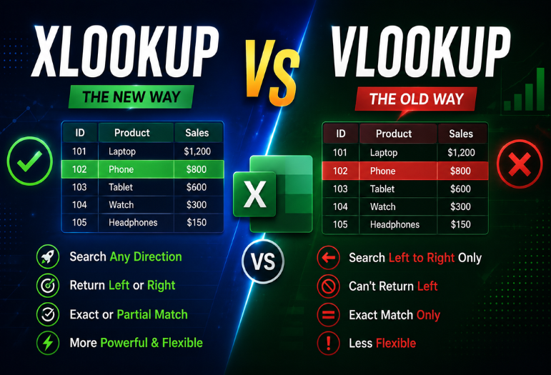 XLOOKUP vs VLOOKUP: 7 Differences That Matter in 2026 