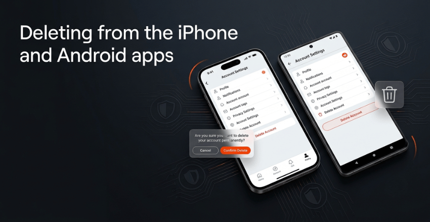 Deleting from the iPhone and Android apps