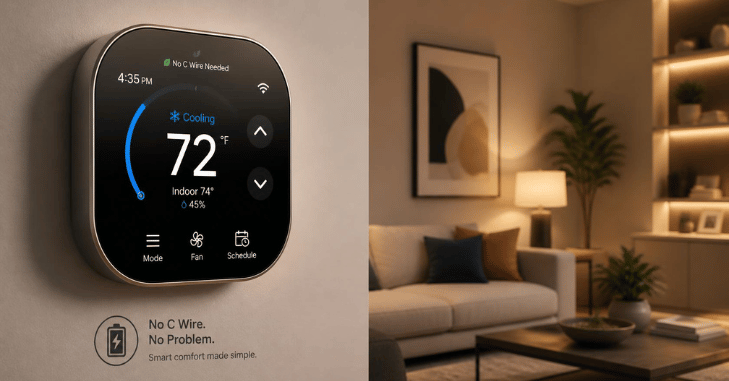 How a Smart Thermostat Without a Wire Gets Its Power