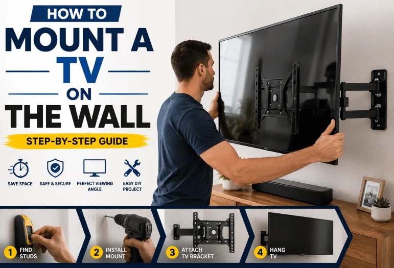 How to Mount a TV On The Wall: Complete Guide to 8 Safe Steps for VESA Fit, Studs, Height & Cable Setup 