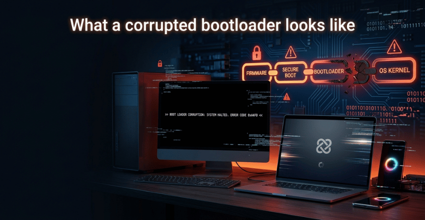 What a corrupted bootloader looks like