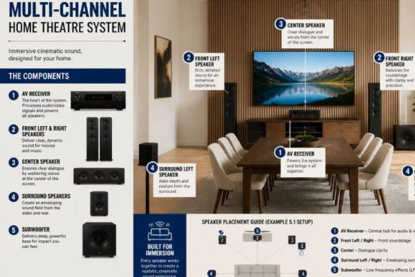 Multi-Channel Home Theater Guide: How to Choose the Right 5.1, 7.1, and Dolby Atmos System, Position Your Speakers